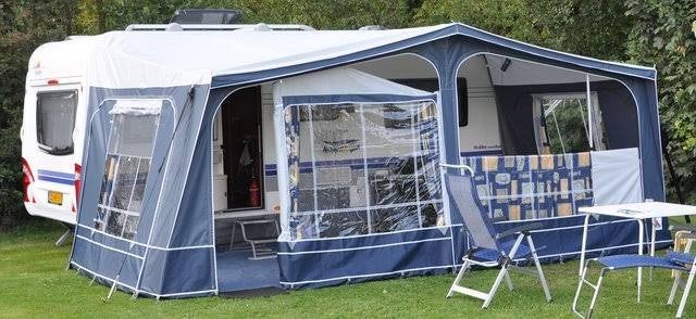 Dorema Luxor XL Voortent Maat 13 (950-975 cm) met slaaptent, Caravans en Kamperen, Ophalen, Gebruikt