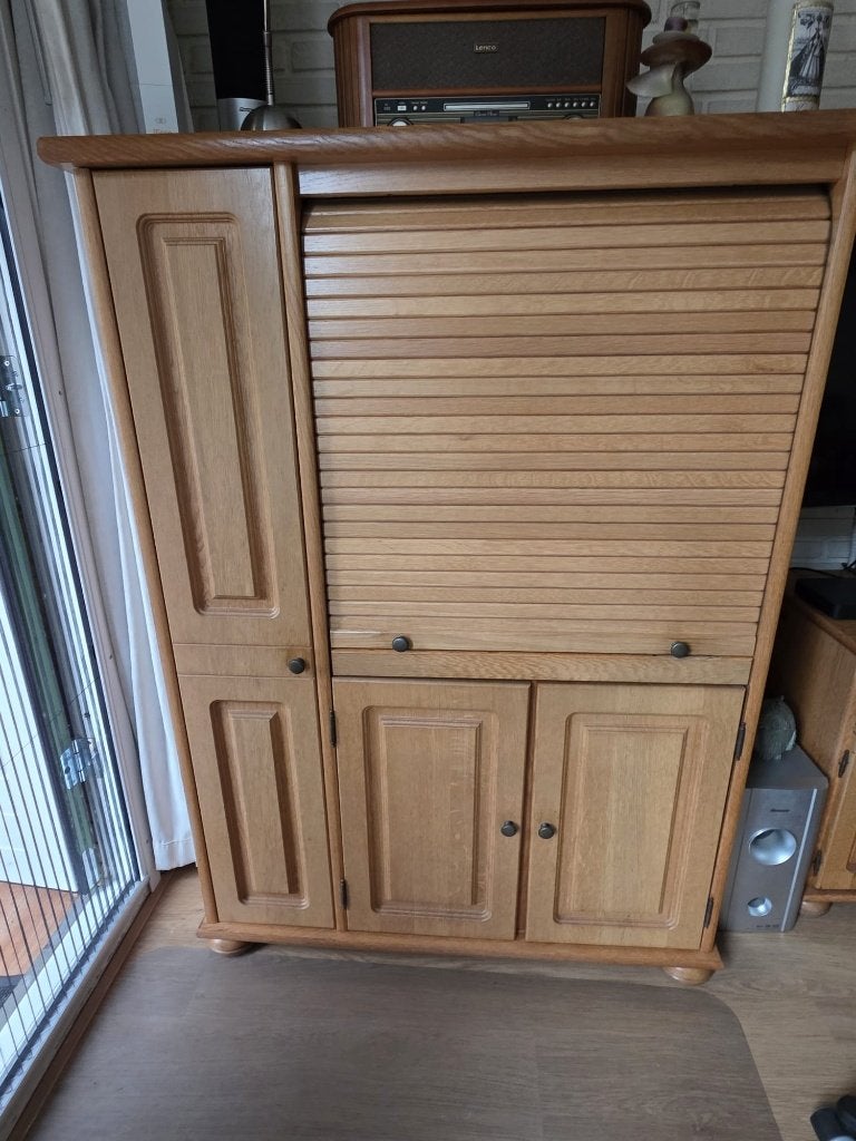 Eikenhouten Computer kast, Ophalen, Gebruikt, 70 tot 120 cm, 40 tot 80 cm