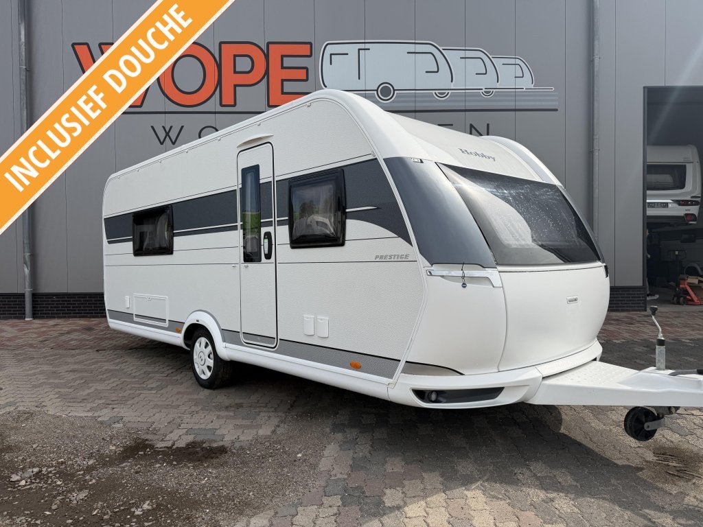 Hobby Prestige 560 WLU MET VOORTENT, Caravans en Kamperen, Rondzit, Hobby, Schokbreker, Bedrijf