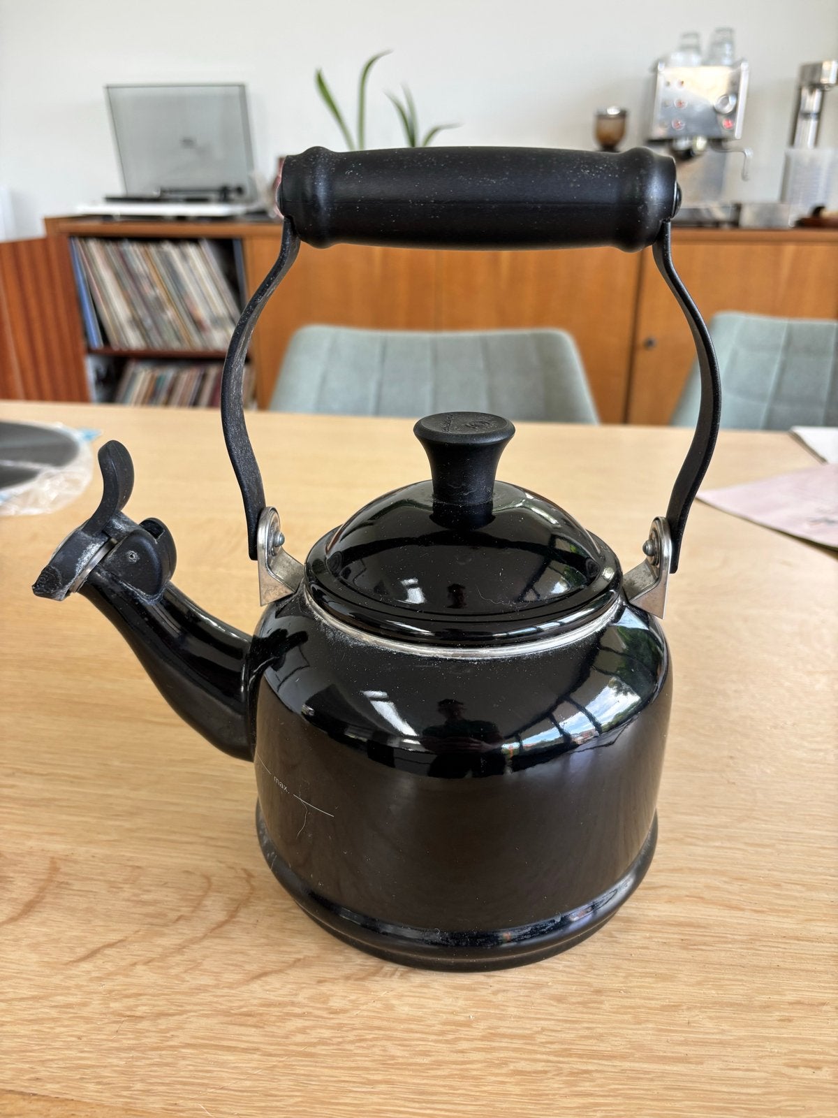 Le Creuset fluitketel - Zwart, 1 tot 2 liter, Ophalen of Verzenden, Gebruikt