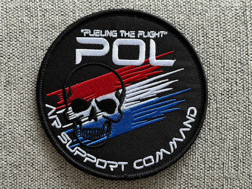Patch RNLAF POL (Petrol Oil Lubricants), Ophalen of Verzenden, Luchtmacht, Nederland, Embleem of Badge