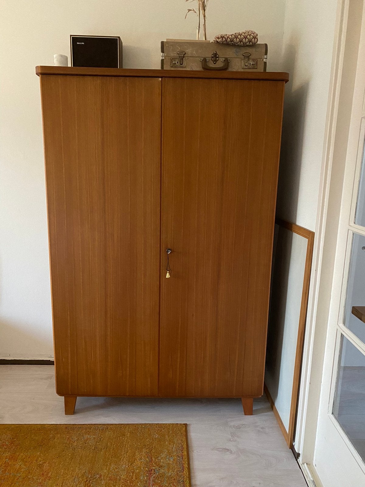 Kledingkast - vintage - compact, Huis en Inrichting, Kasten | Kledingkasten, Ophalen, Gebruikt, 50 tot 100 cm, 150 tot 200 cm