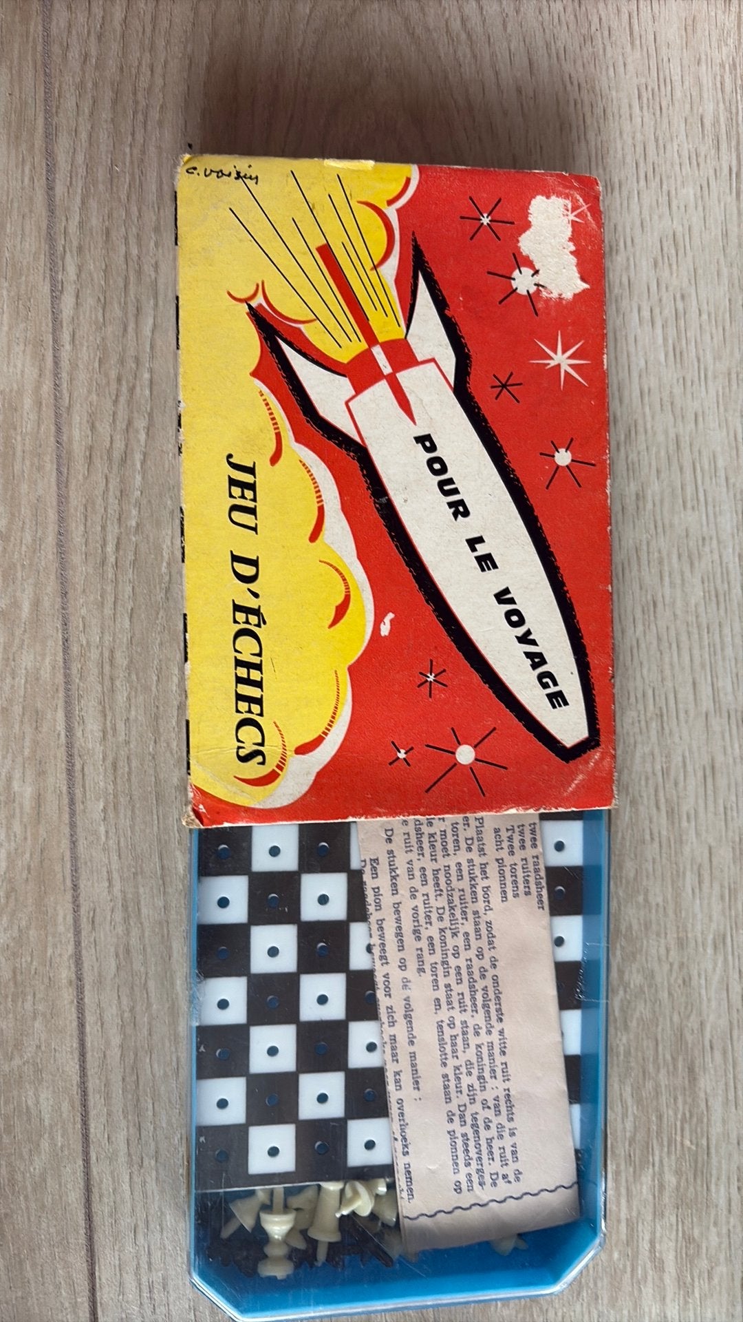 Vintage schaakspel compleet, Een of twee spelers, Ophalen of Verzenden, Gebruikt, Reisspel