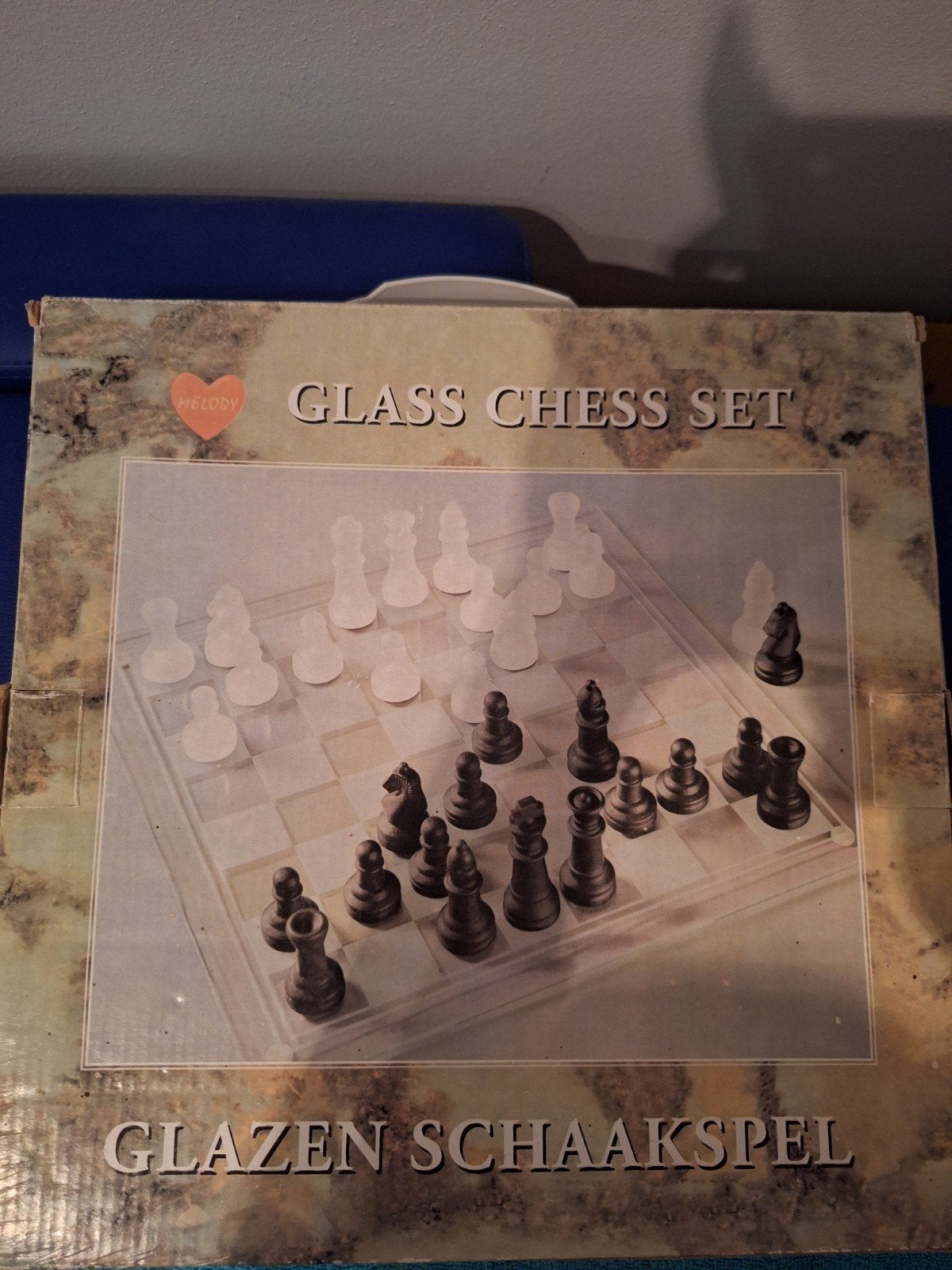 Vintage glazen schaakspel, Ophalen of Verzenden