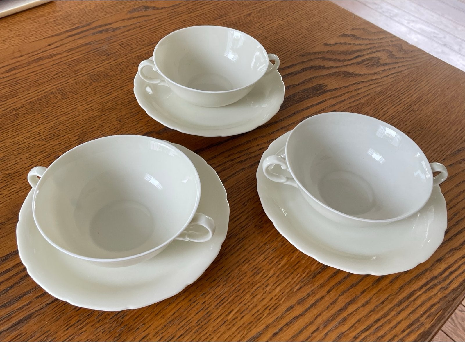 Set van 3 vintage soepkommen met schotels, Antiek en Kunst, Ophalen of Verzenden