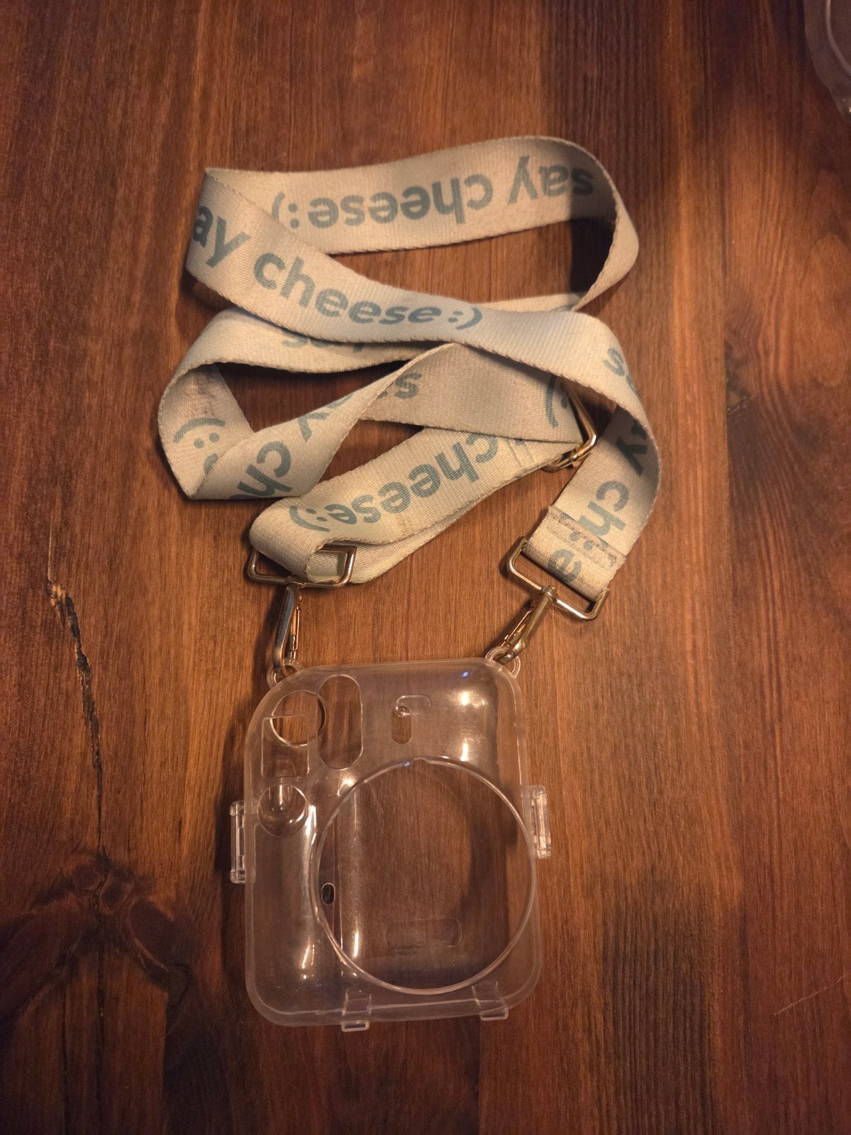 Hardcase voor Instax Mini 12 met 'Say Cheese' band, Ophalen of Verzenden, Gebruikt, Overige typen, Overige merken
