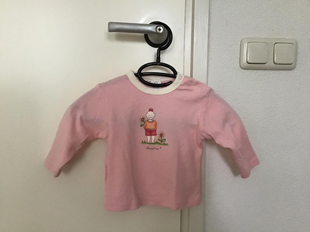 Roze shirt met lange mouw. Merk Bambino. Maat 74., Kinderen en Baby's, Babykleding | Maat 74, Verzenden, Gebruikt, Meisje, Shirtje of Longsleeve