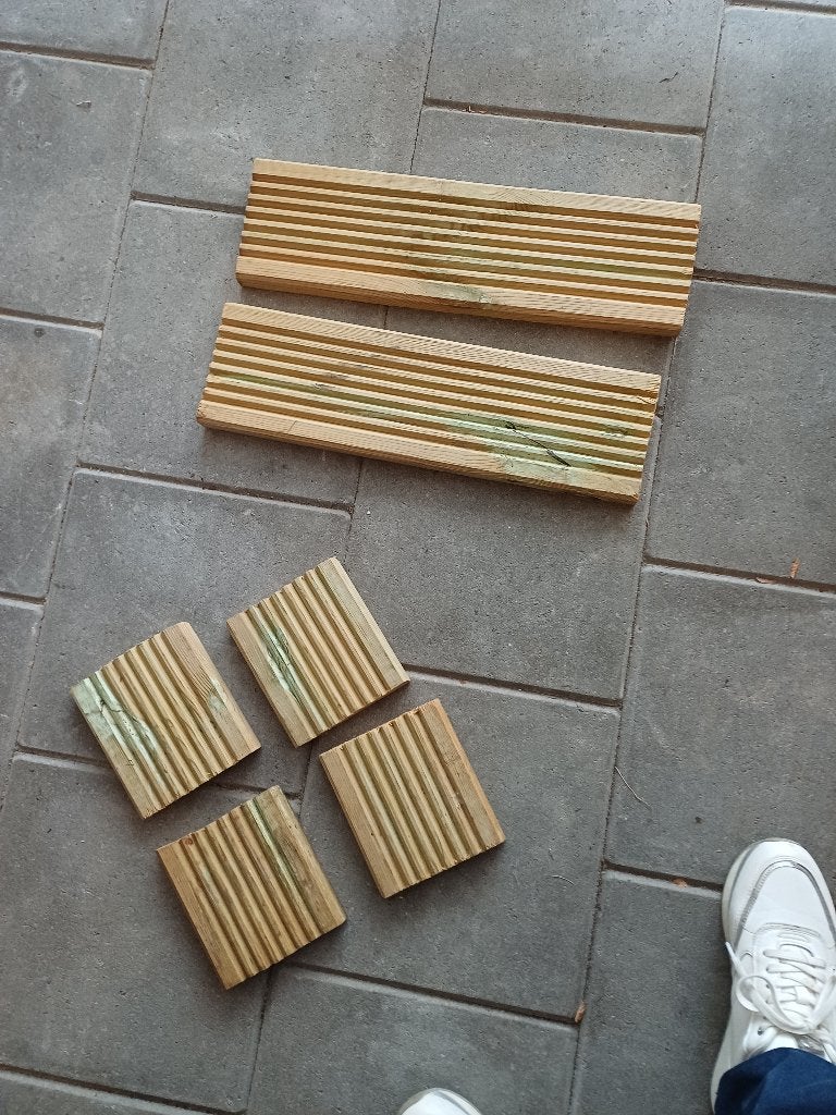 houten blokken bv caravan steunen, Ophalen of Verzenden, Zo goed als nieuw