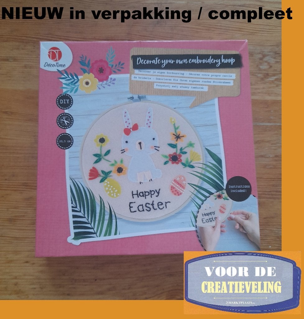 DecoTime Maak je eigen borduurring pasen vilt, Nieuw, Ophalen of Verzenden, Pasen, Knutselwerk