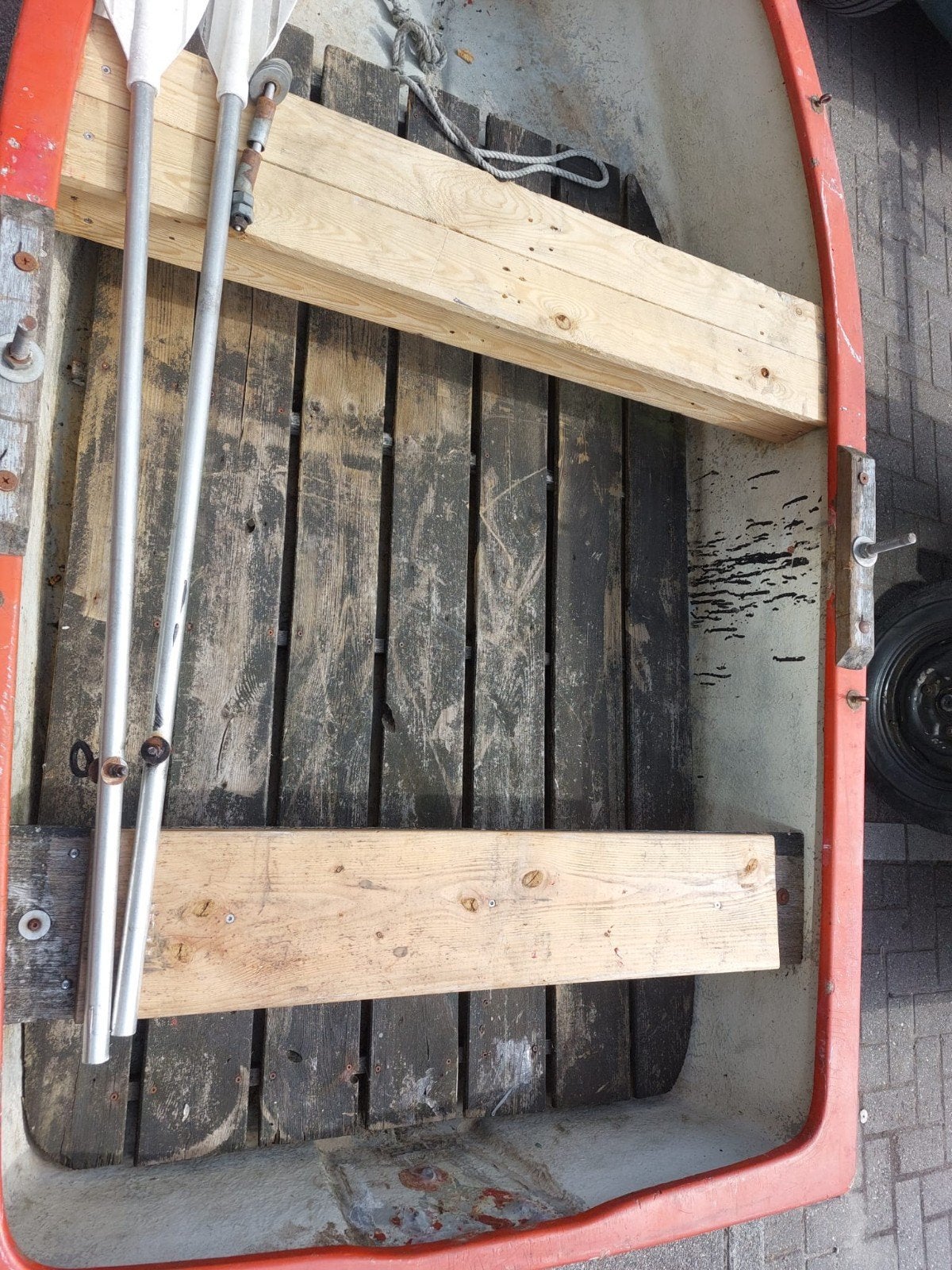 Roeiboot opknapper van polyester, waterdicht met roeispanen, Watersport en Boten, Peddels, Ophalen, Gebruikt