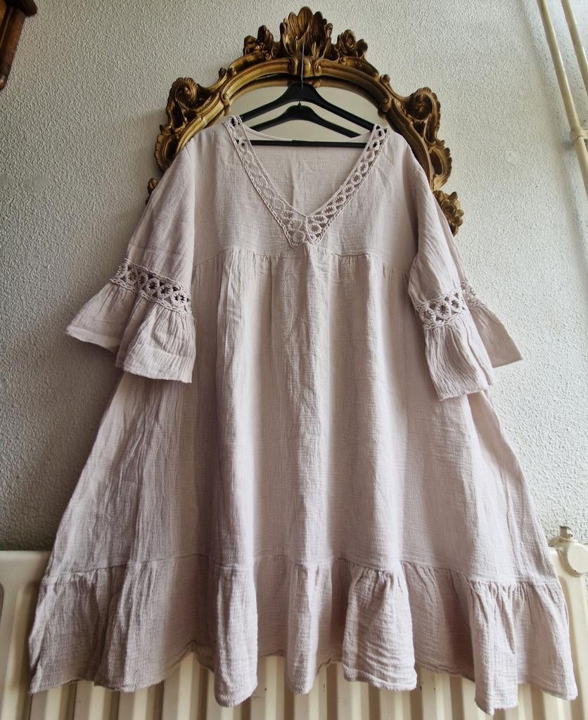 Als nieuw! Made in italy warm wit beige a lijn zomerjurk, Made in Italy, Ophalen of Verzenden, Zo goed als nieuw, Wit