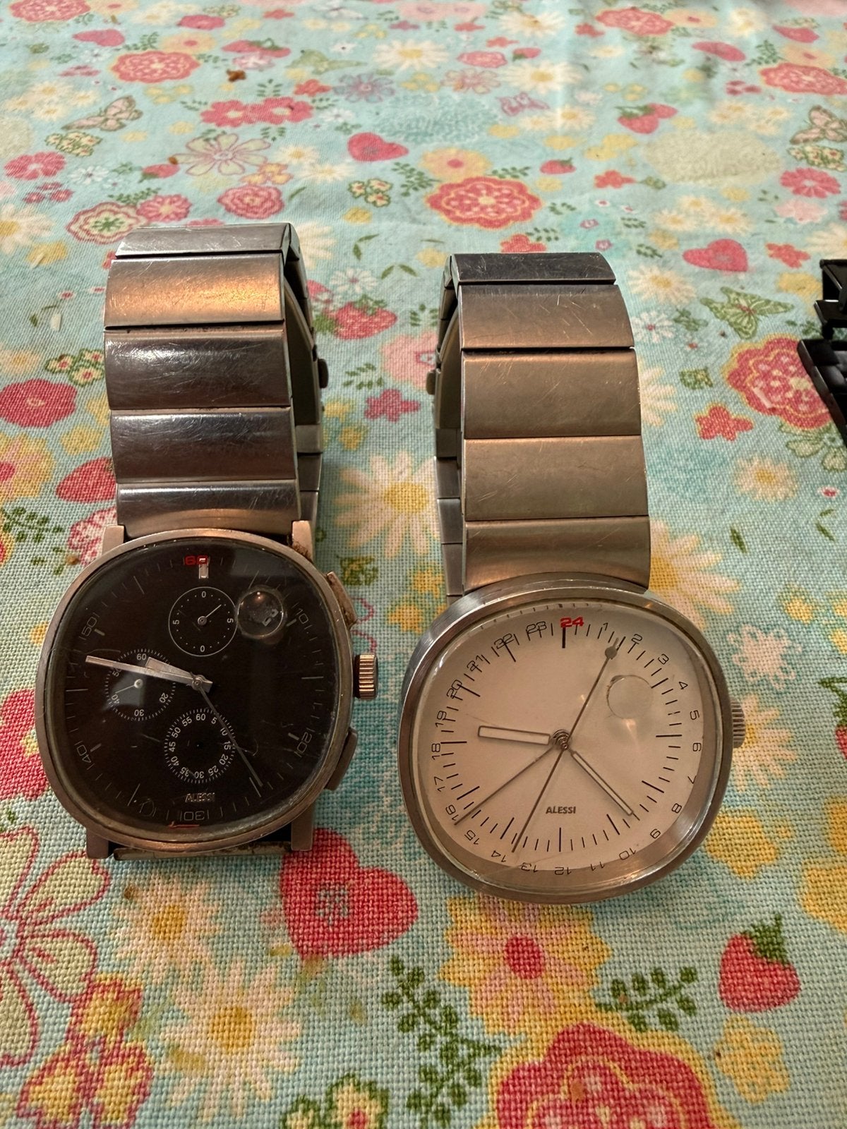 2 Alessi Pierro Lissoni Chronogaaf horloges, Ophalen of Verzenden, Staal, Overige merken, 1960 of later