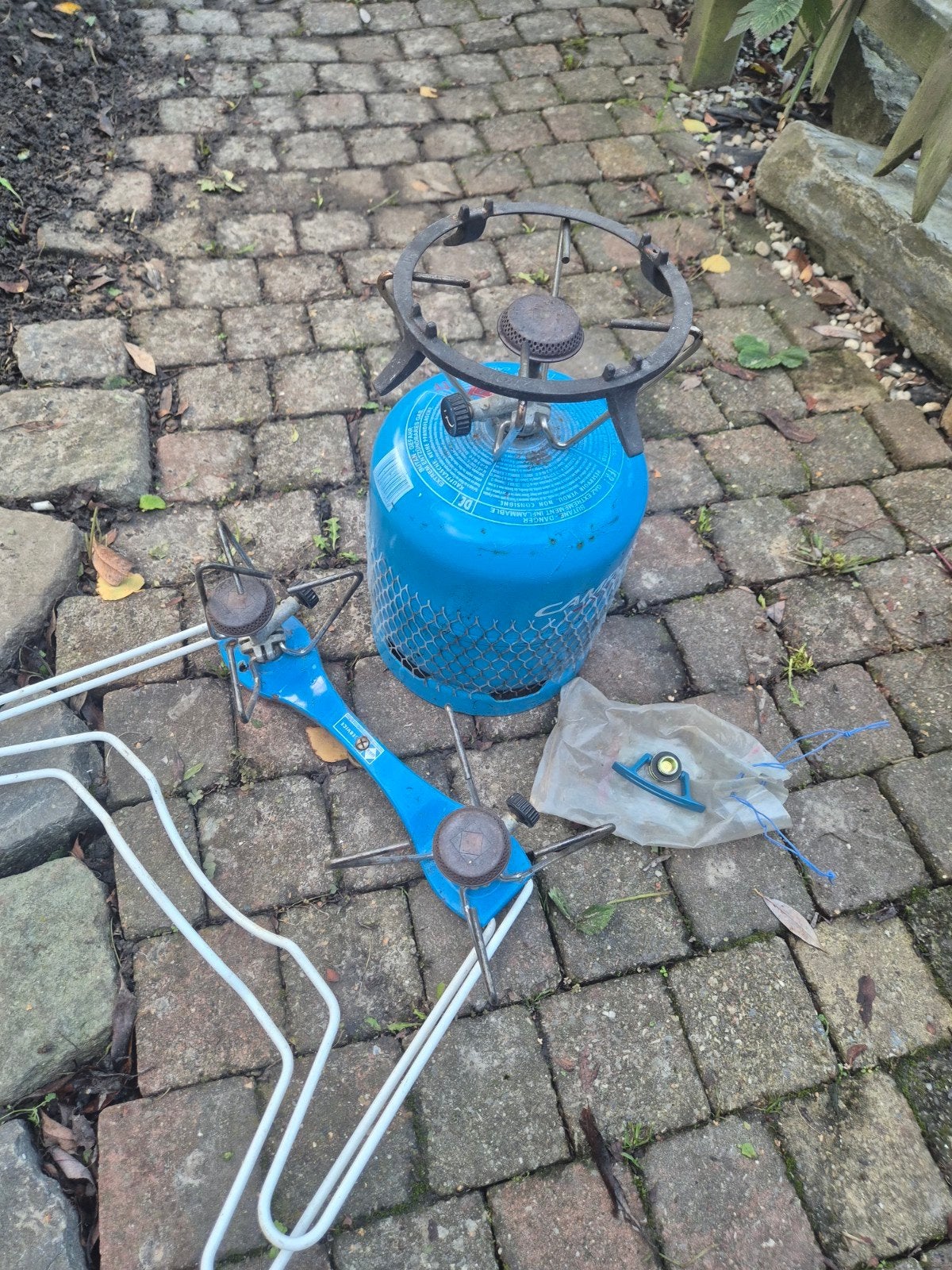 Camping gasfles met branders - compleet set, Ophalen, Gebruikt