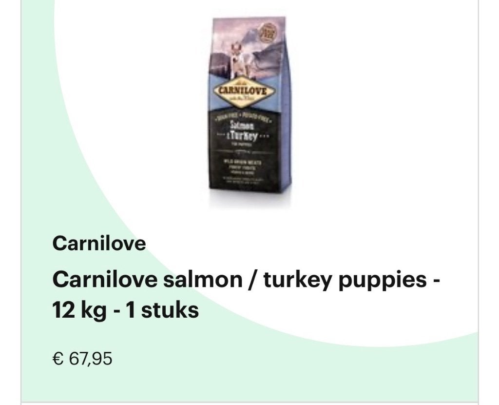 Carnilove puppyvoer, Ophalen, Hond