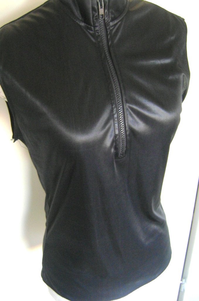 wetlook shirt rits gothic punk rock fetish party retro sexy, Halloween, Kleding, Gedragen, Maat 46 (S) of kleiner
