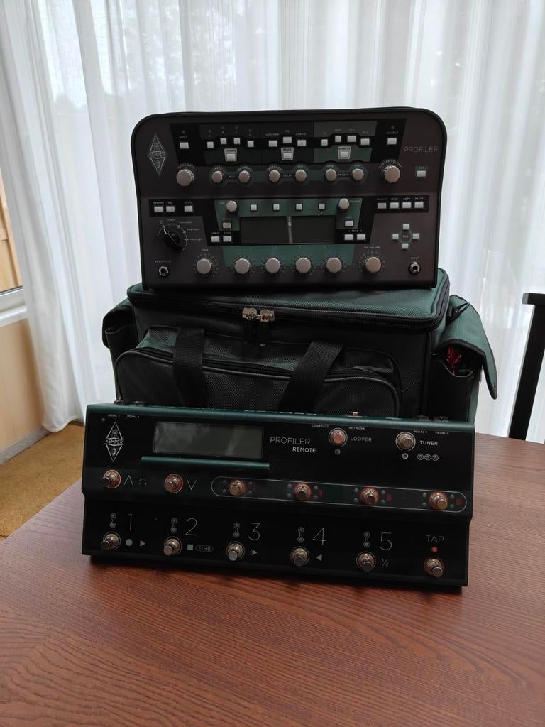 Kemper Profiler PowerHead + Remote + tas + kabels, Ophalen, Zo goed als nieuw, Gitaar, 100 watt of meer