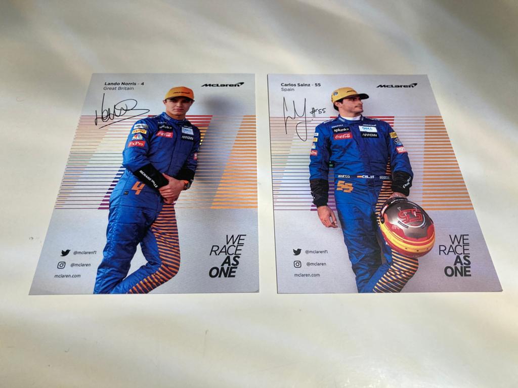 Kaart lando norris+carlos sainz, Ophalen of Verzenden, Nieuw, Formule 1