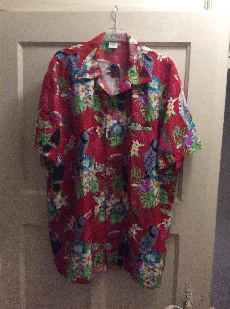 King Kameha hawaiian shirt. Rood gebloemd. Nieuw. Maat 3XL, Kleding | Heren, Overhemd, Nieuw, Ophalen of Verzenden, King Kameha