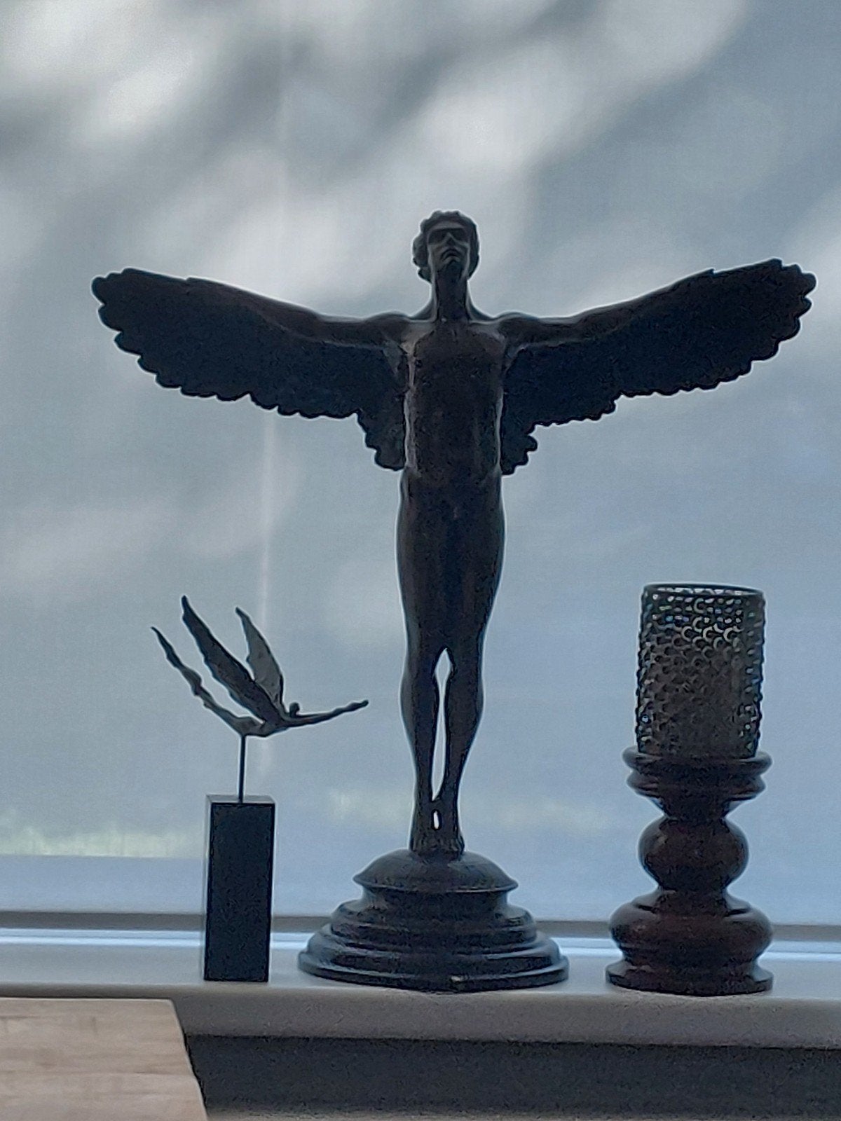 Prachtige groot bronzen naakt beeld Icarus, Ophalen
