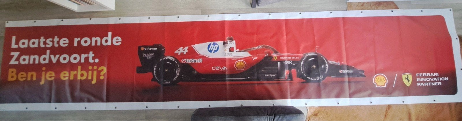 Spandoek Ferrari Shell Zandvoort F1. 5x1m., Ophalen of Verzenden, Zo goed als nieuw