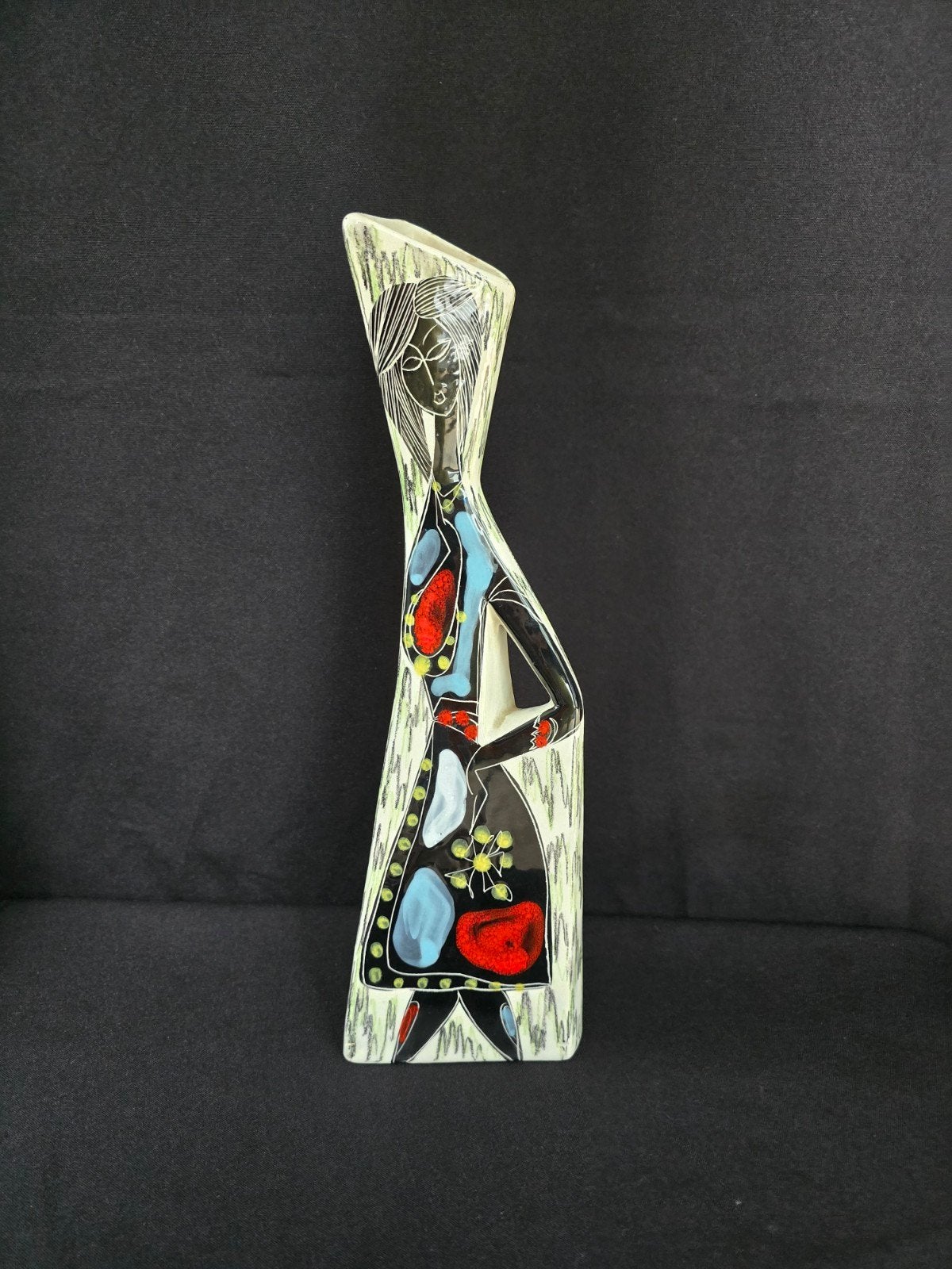 Leuke vintage keramieken vaas, Italië,  gemerkt onderzijde, Antiek en Kunst, Antiek | Keramiek en Aardewerk, Ophalen