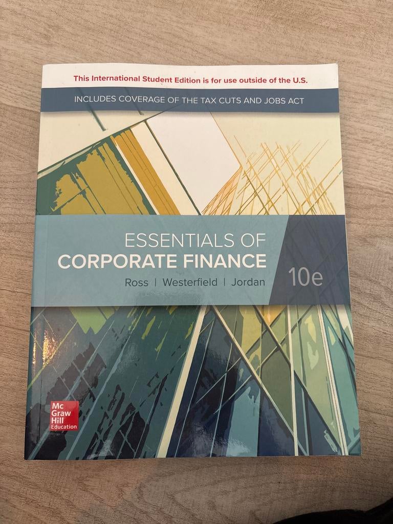 Essentials of Corporate Finance - Schoolboek, Ophalen of Verzenden, Gelezen, Overige niveaus, Bedrijfseconomie of M&O