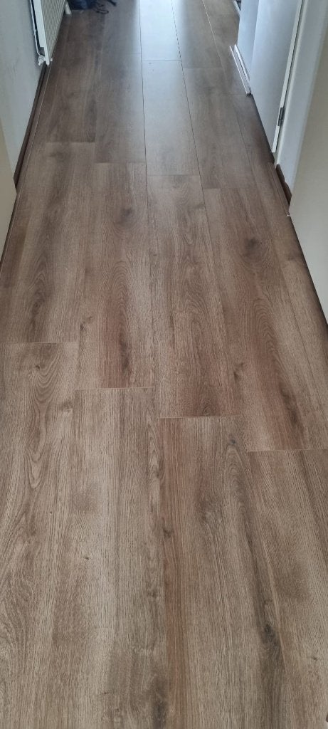 45m2 Kliklaminaatvloer Eiken, Ophalen, 50 tot 150 cm, Zo goed als nieuw, 10 m² of meer