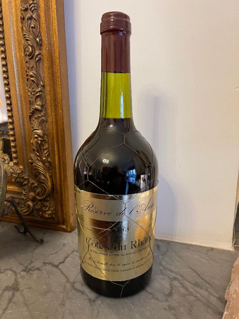 Wijn 1988 verzamelobject Côtes du Rhône Réserve de l'Arche, Ophalen, Frankrijk, Zo goed als nieuw, Rode wijn