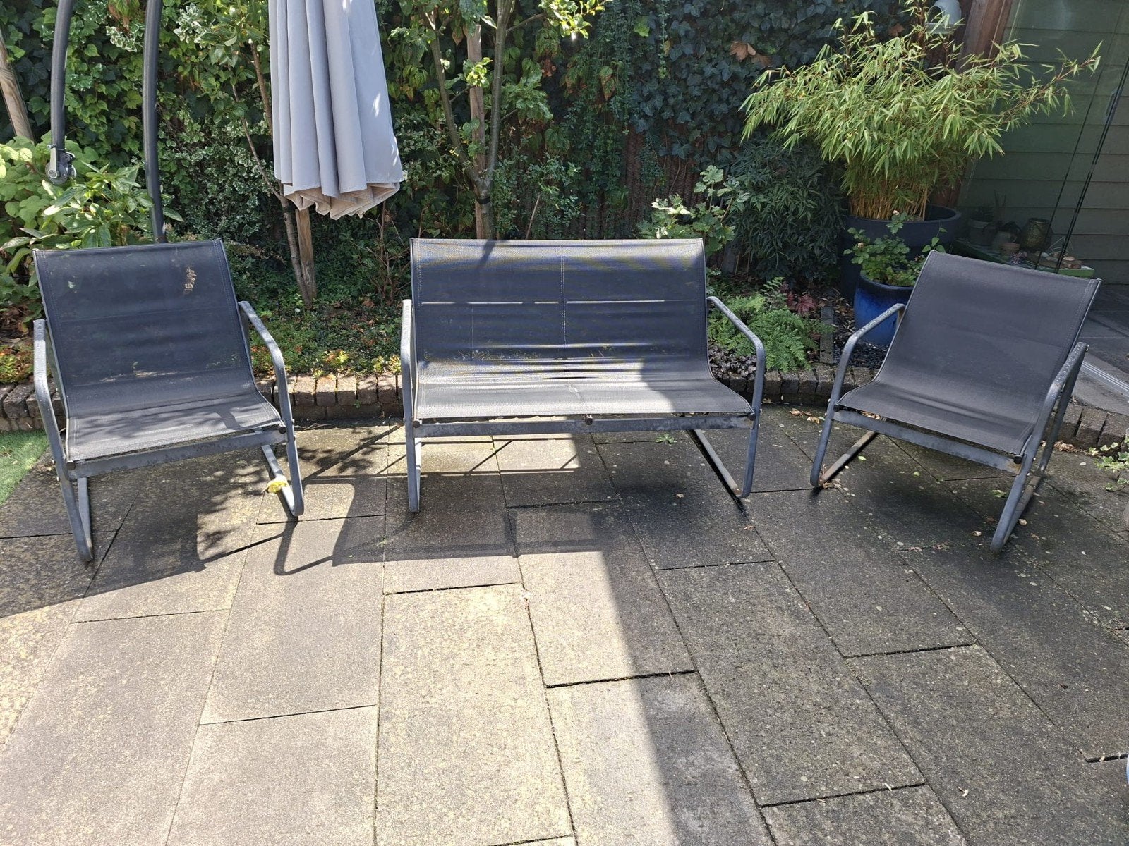 Tuinset: 2 stoelen en 1 bank - GRATIS afhalen, Tuin en Terras, Tuinsets en Loungesets, Ophalen, Gebruikt, Bank, Tuinset