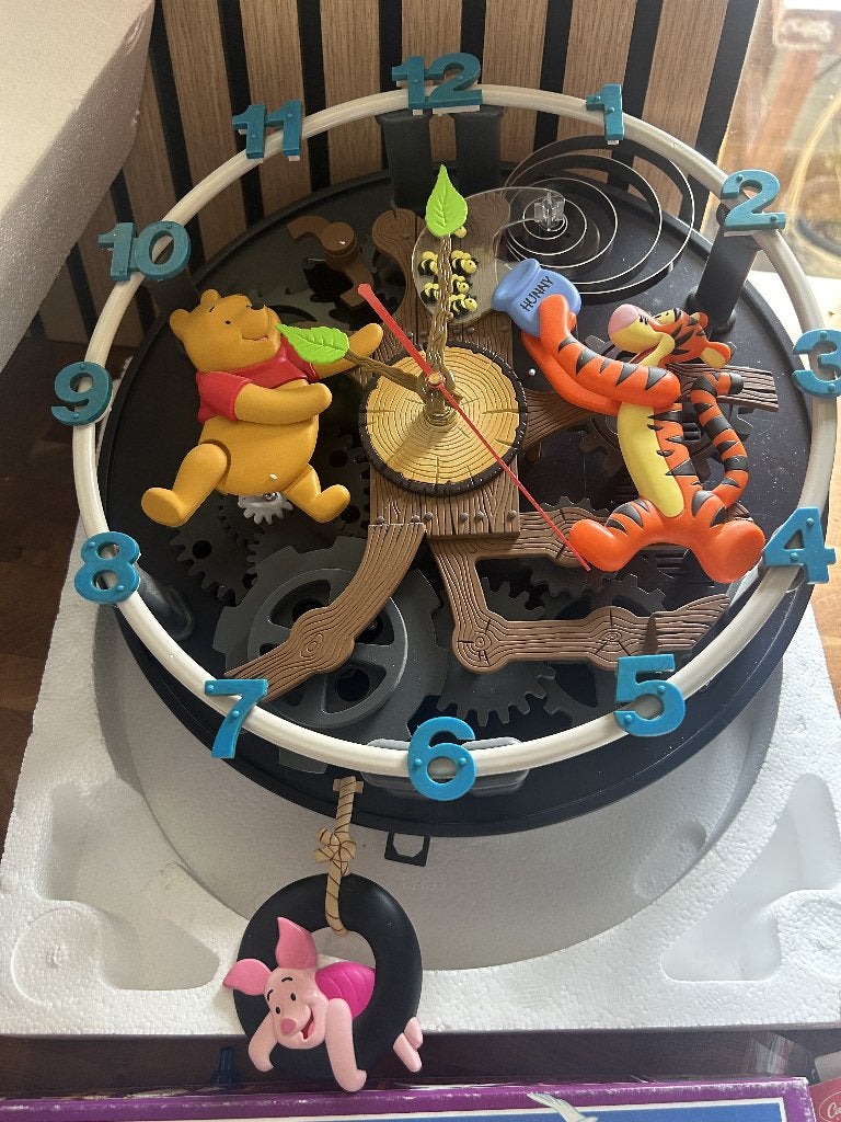 Winnie the Pooh teigertje en Knorretje wandklok, Ophalen of Verzenden, Winnie de Poeh of vrienden, Nieuw, Overige typen