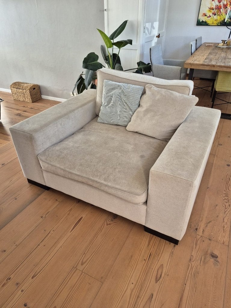 Comfortabele Loveseat - Beige stof, Huis en Inrichting, Ophalen, Gebruikt, 100 tot 125 cm, 100 tot 125 cm