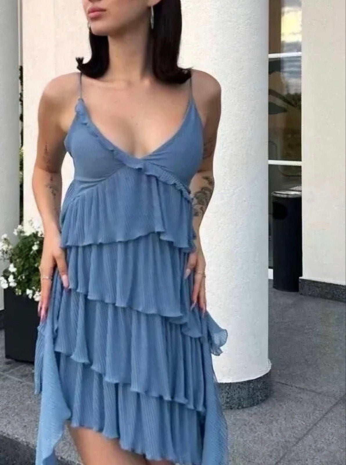 Ruffle dress. Maat 36, Zara, Zo goed als nieuw, Maat 36 (S), Boven de knie