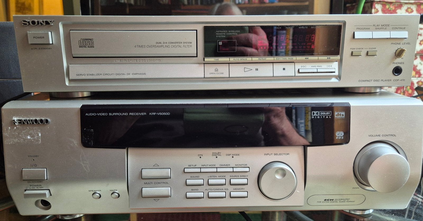 Sony CD-speler & Kenwood AV-receiver set, Gebruikt, Sony, Cd-speler, Losse componenten