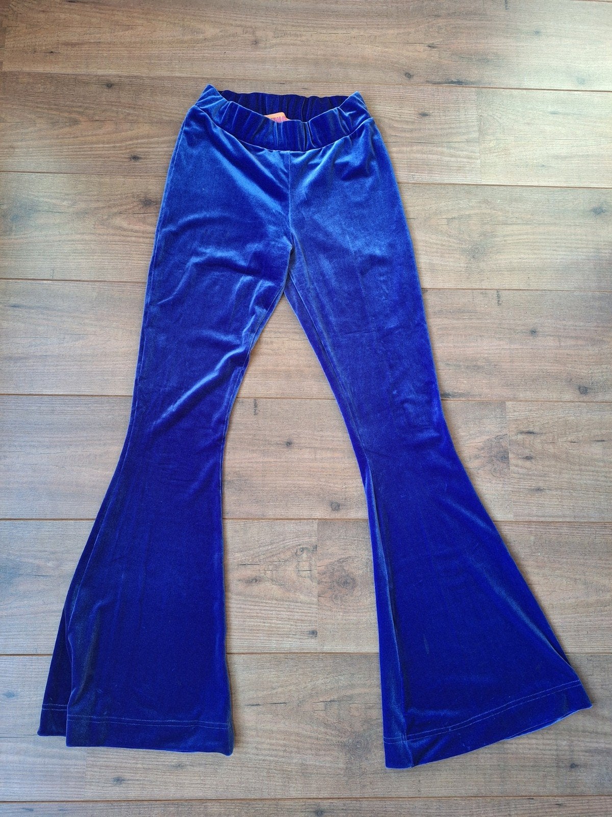L.A. Dreamer Blauwe Velvet Flared Broek Maat S, L.A. Dreamer, Blauw, Ophalen of Verzenden, Zo goed als nieuw