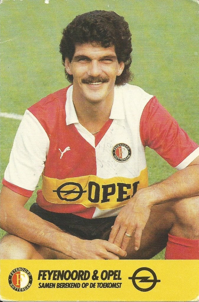 1984-1985 fotokaart Opel Michel vd Korput Feyenoord, Verzamelen, Verzenden, Zo goed als nieuw, Feyenoord, Spelerskaart
