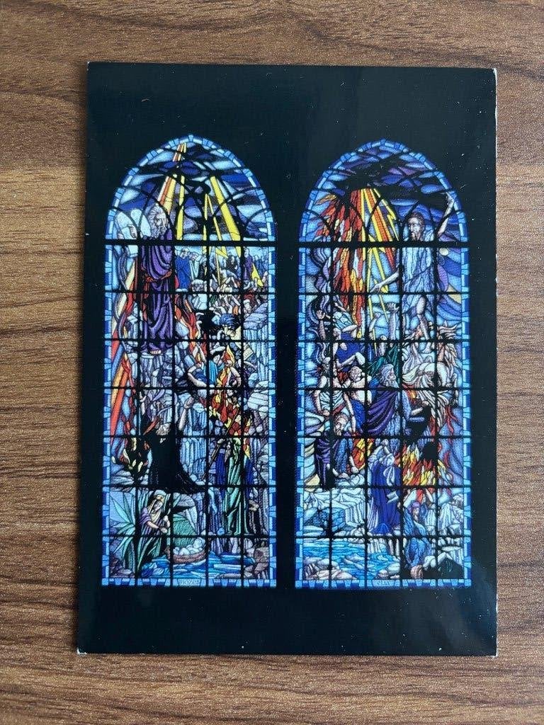 Ansichtkaart ramen Hervormde Kerk Heerjansdam, Verzenden, Ongelopen, Zuid-Holland