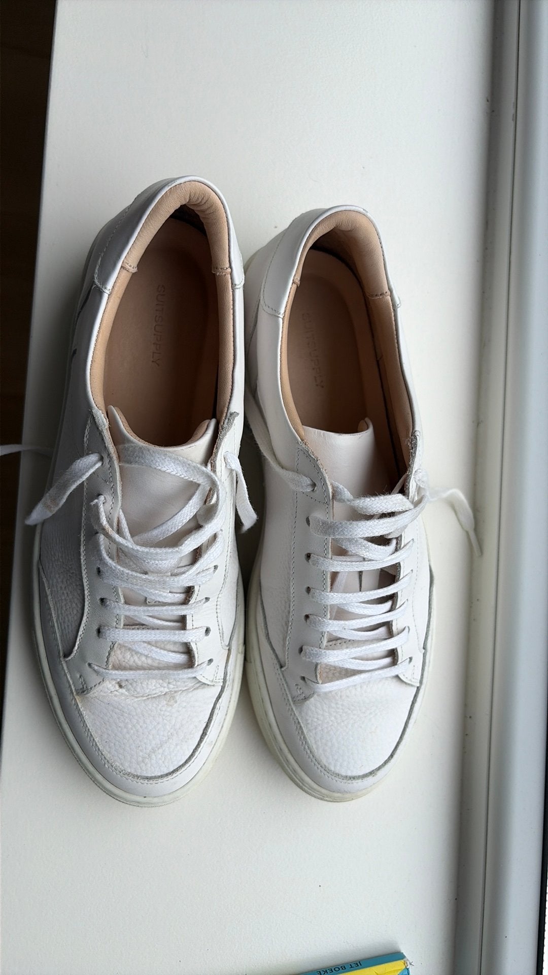 Suitsupply leren schoenen, Kleding | Heren, Schoenen, Ophalen of Verzenden, Zo goed als nieuw, Wit