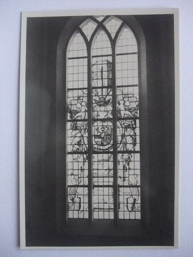Q15 Egmond aan den Hoef - venster N.H. Kerk, Ophalen of Verzenden, 1920 tot 1940, Ongelopen, Noord-Holland