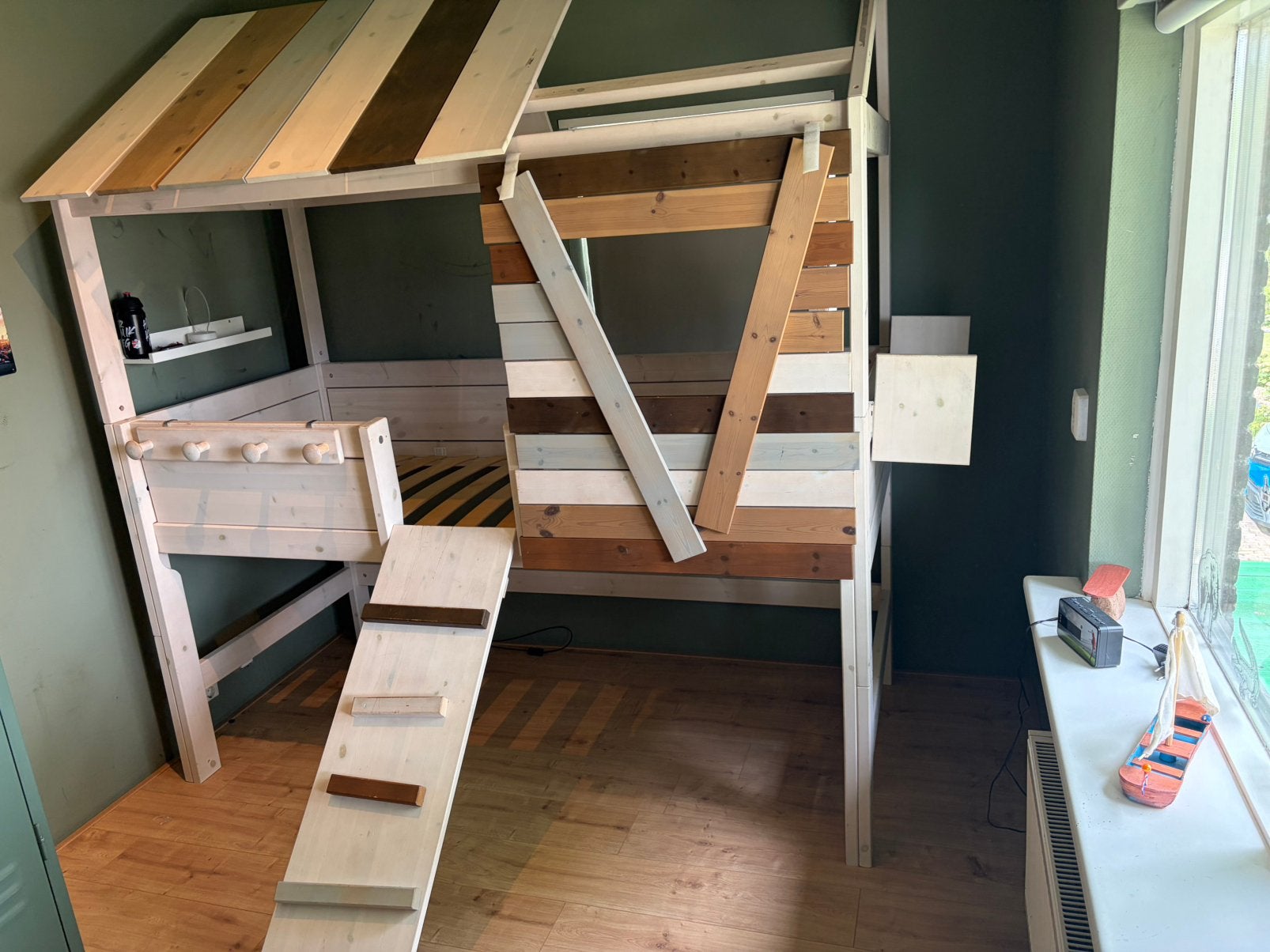 Boomhutbed  kinder kamer, Ophalen, 85 tot 100 cm, Gebruikt, Hoogslaper of Stapelbed