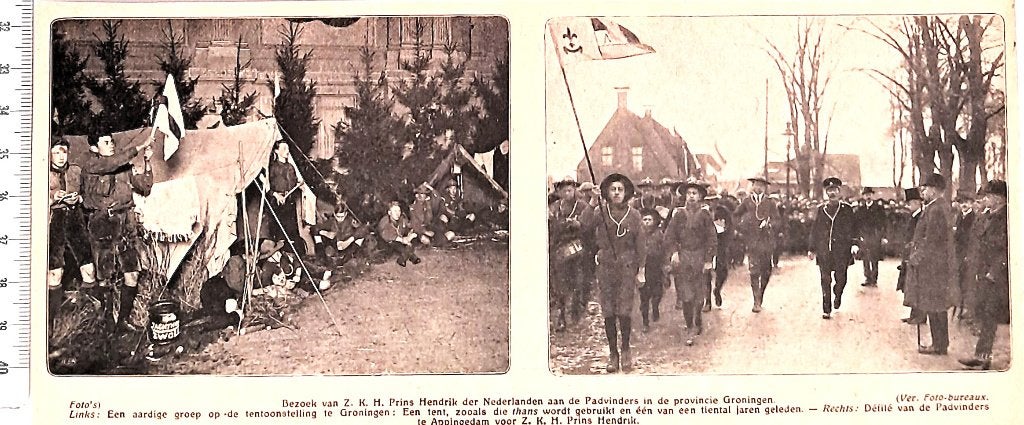 Scouting 1920; 2x Prins Hendrik bij padvinders in Groningen, Verzenden, Voor 1940, Gebruikt, Overige onderwerpen