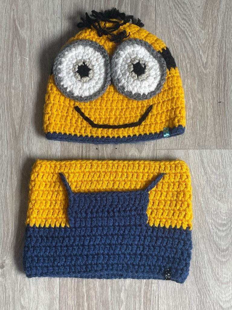 Minion muts en col sjaal vanaf 6 jaar, Ophalen of Verzenden, 104 of kleiner, Meisje, Muts