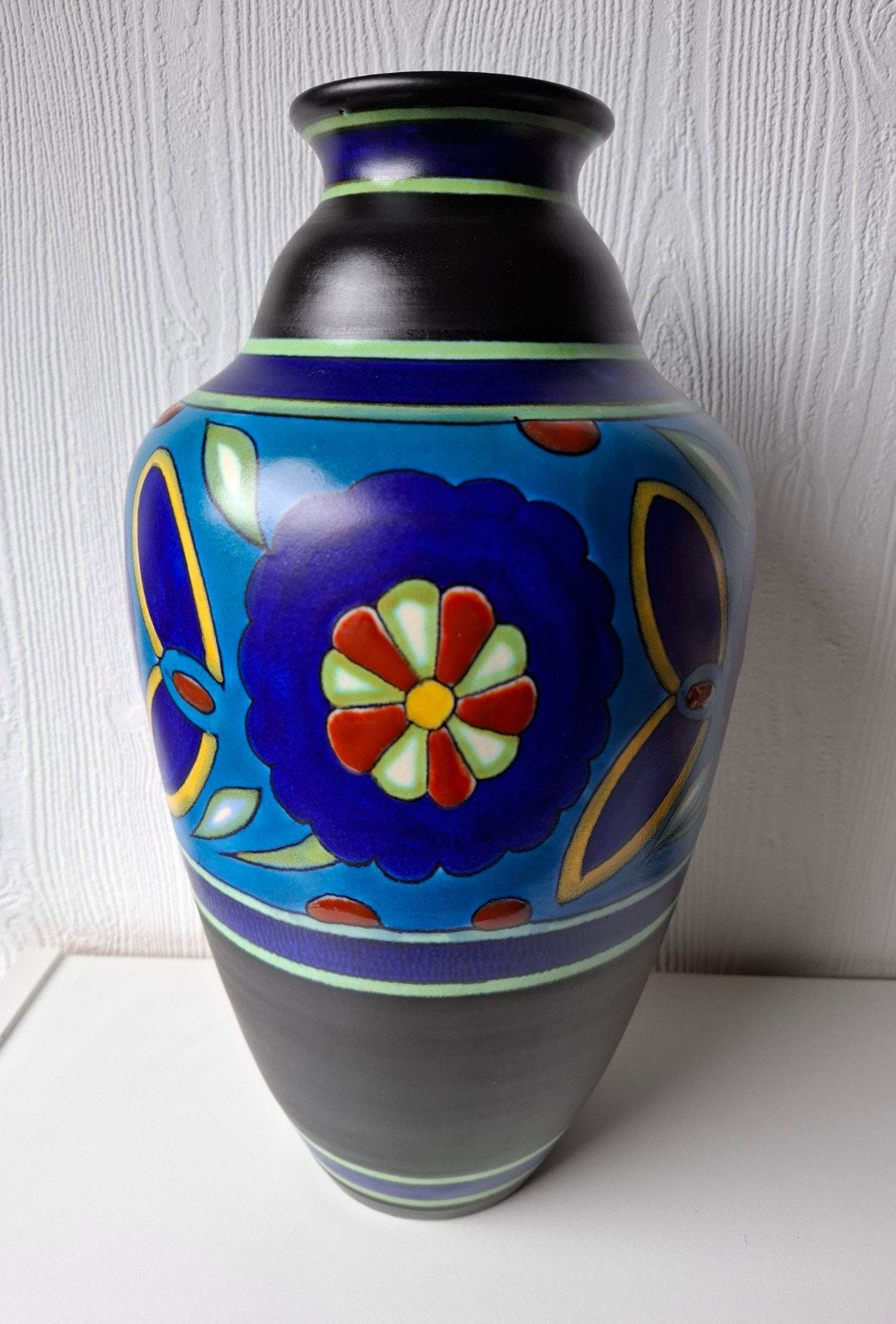 Zeldzaam mooie grote Gouda plateel vaas, Antiek en Kunst, Ophalen of Verzenden
