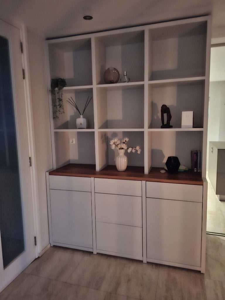 Vakkenkast room / wit , massief Amerikaans walnoot, Ophalen, 5 laden of meer, 200 cm of meer, 150 tot 200 cm