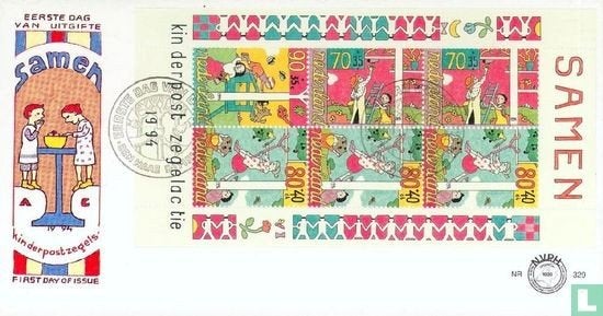 FDC E329 Kinderzegels 1994 NL onbeschreven, Ophalen of Verzenden