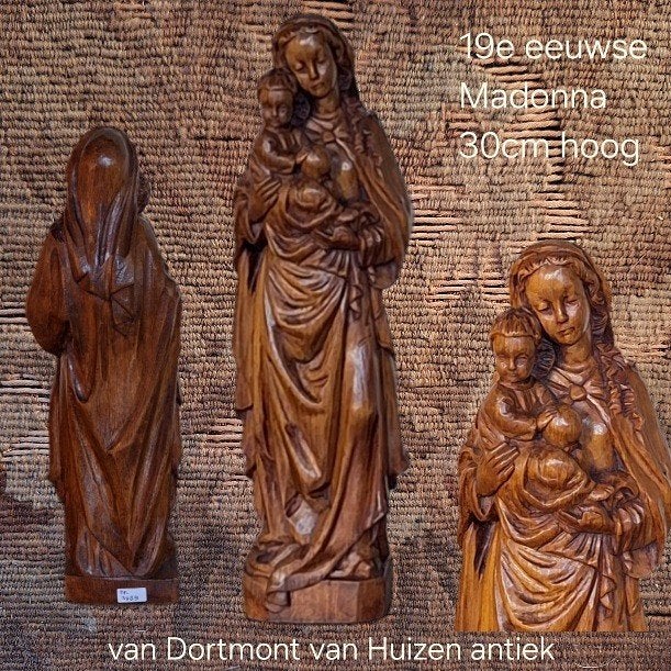 Madonna, 19e eeuw., Antiek en Kunst, Ophalen of Verzenden, Hout, Beeld