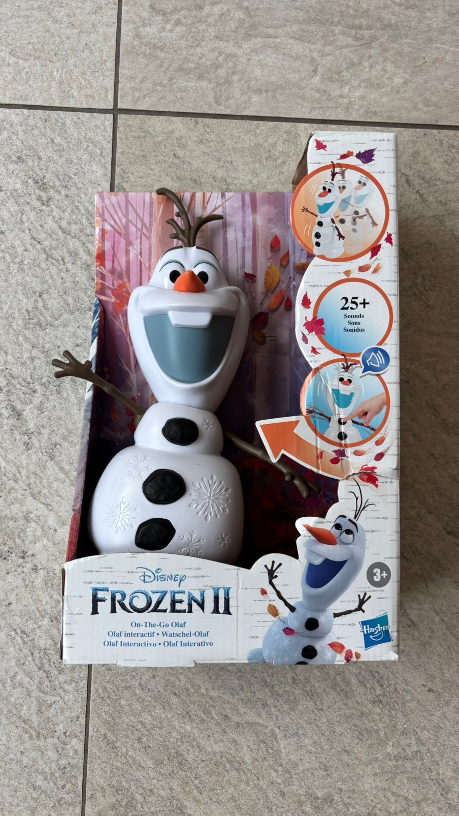 Olaf interactief  frozen II disney met doos, Ophalen, Overige figuren, Gebruikt, Overige typen