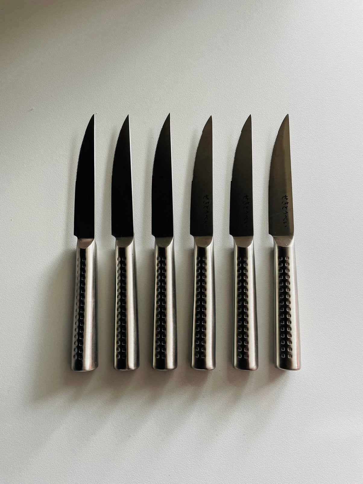 Originele Japanse Monoblock Steakmessen, Bestekset, Ophalen of Verzenden, Zo goed als nieuw, Rvs of Chroom