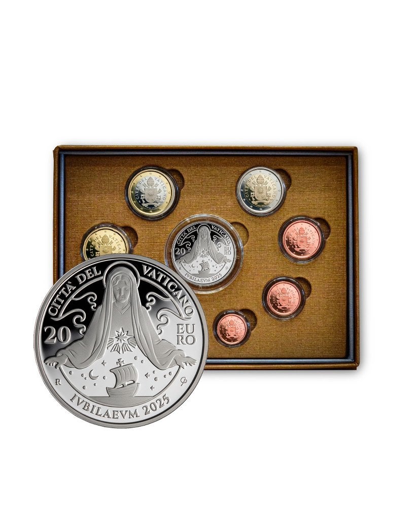 PROOF Set Vaticaan 2025 1 cent t/m 2 euro + Zilveren 20 Euro, Vaticaanstad, Verzenden, Zilver, Overige waardes