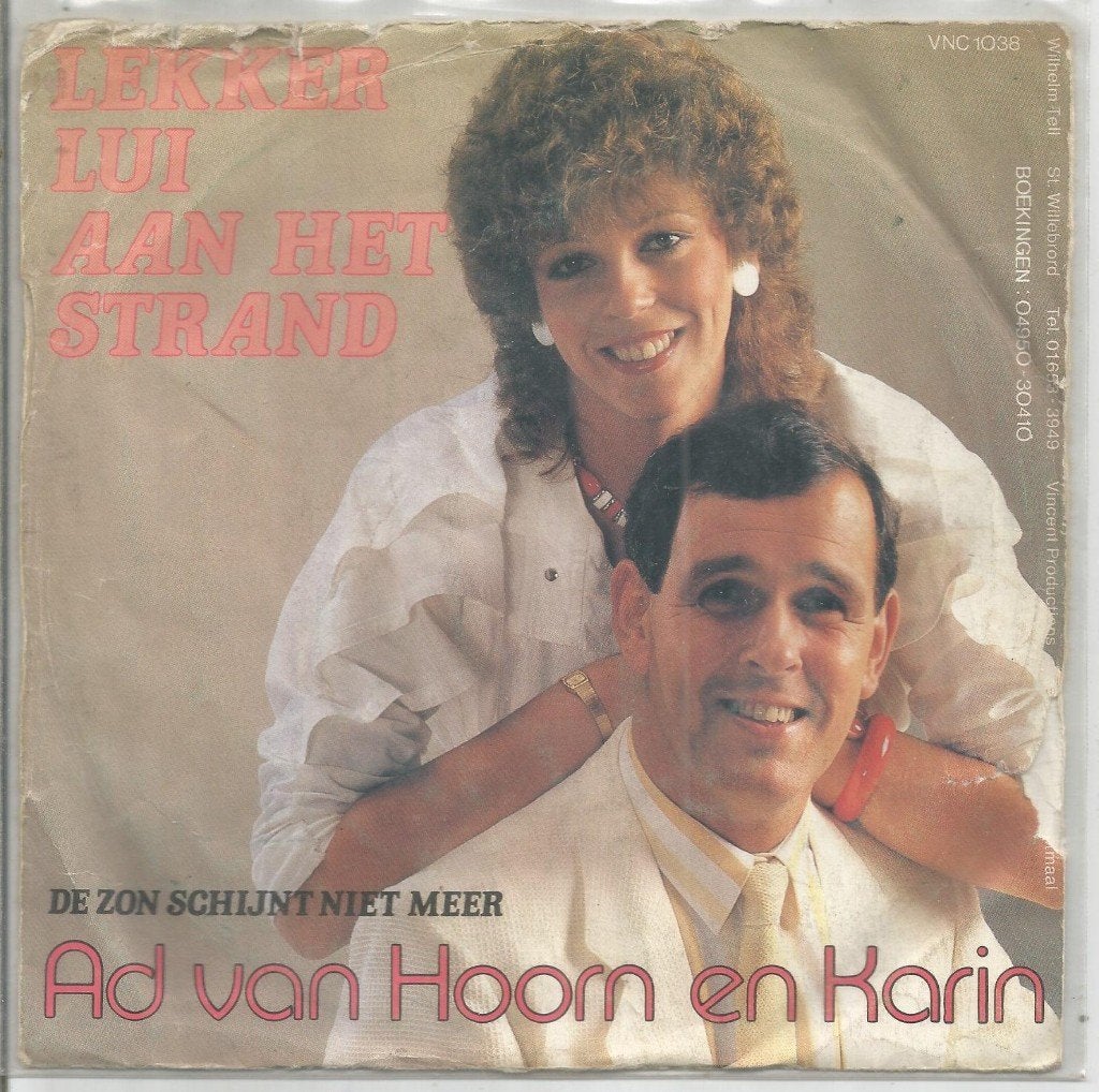 VERKOCHT Ad van Hoorn En Karin – Lekker Lui Aan Het Strand, Cd's en Dvd's, Vinyl | Nederlandstalig, Gebruikt, Fotohoes, 7 inch