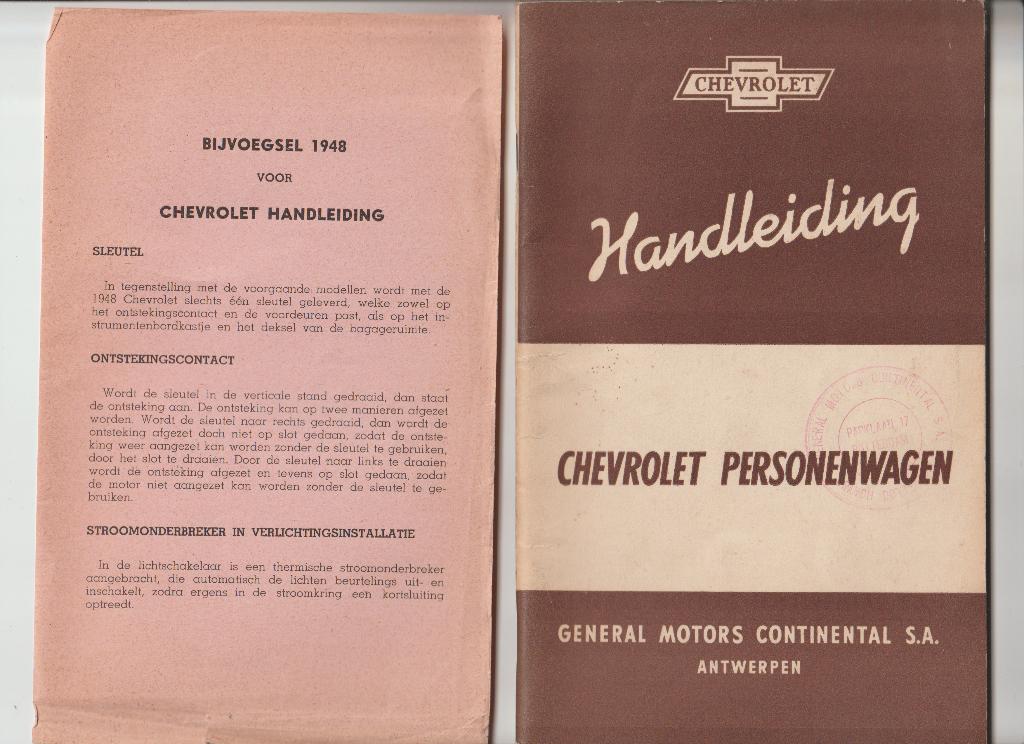 Chevrolet 1946-1948-1949-Nederlands/Engels, Ophalen of Verzenden